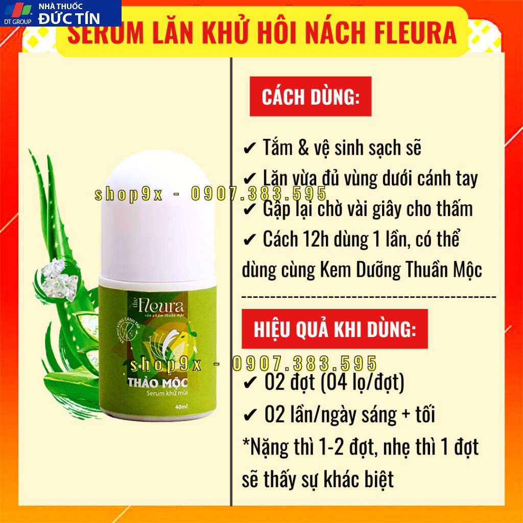 Serum lăn khử mùi hôi nách thảo mộc, giảm mồ hôi, giảm thâm nách THE FLEURA 40ml 21 hoinachflo2