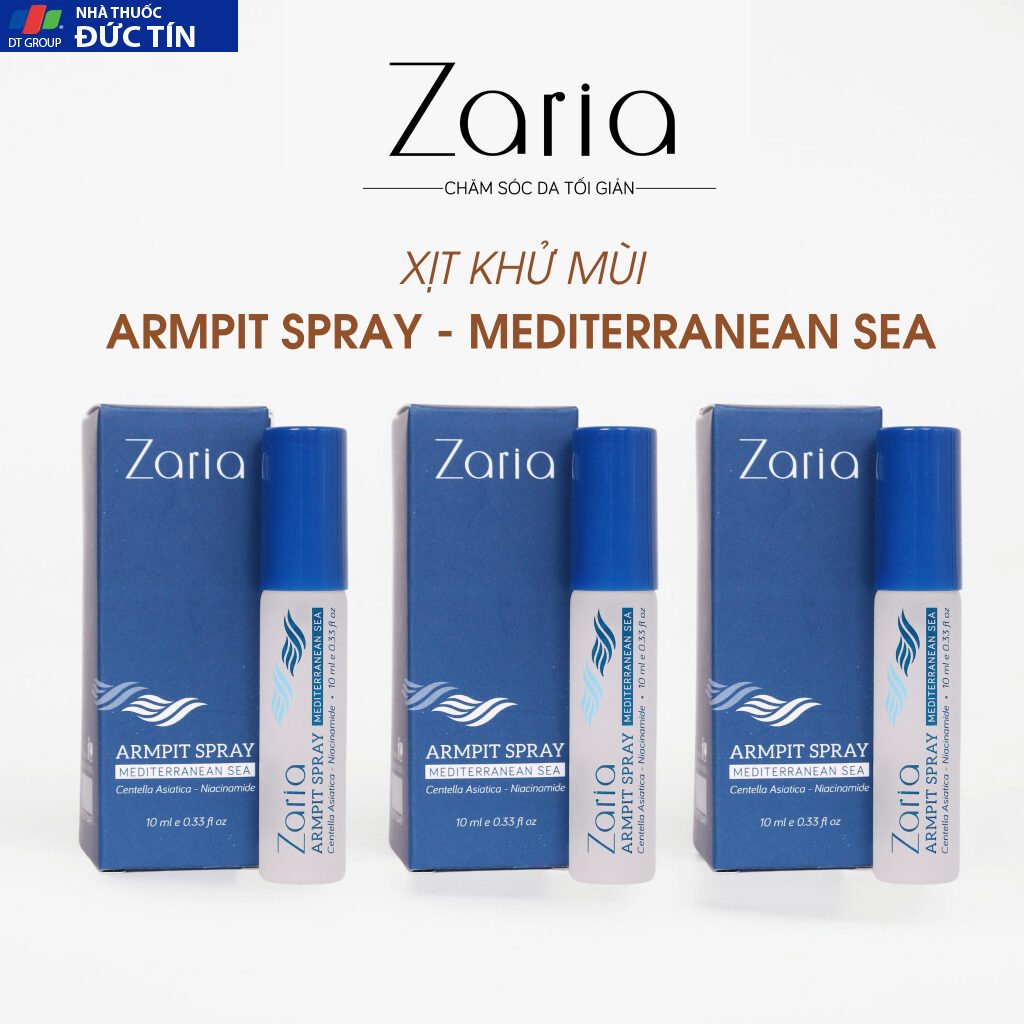 Khử Mùi Hôi Nách Khử Mùi Trong 48h Hương Biển Địa Trung Hải ZARIA Armpit Spray Medditerranean Sea 10ml 21 hoinachza 1