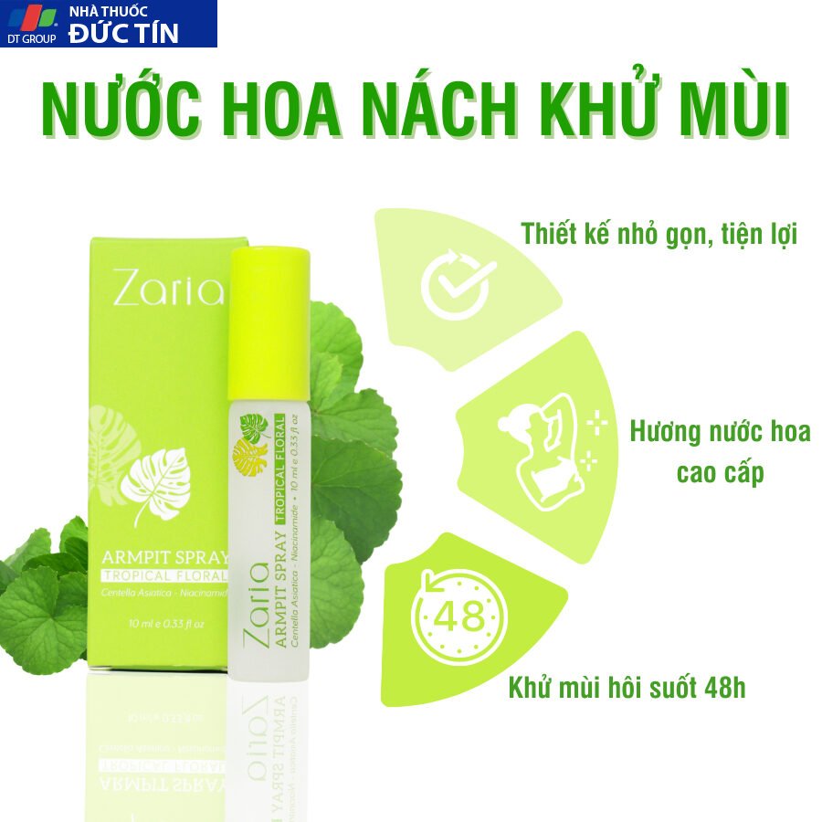 Khử Mùi Hôi Nách Khử Mùi Trong 48h Hương Biển Địa Trung Hải ZARIA Armpit Spray Medditerranean Sea 10ml 17