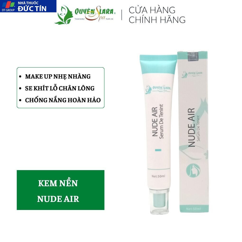 Kem Nền Che Khuyết Điểm Nude Air QUYÊN LARA Làm Trắng Da,Thu Nhỏ Lỗ Chân Lông,Phù Hợp Cho Da Dầu 50ml 28 kemnen1 1