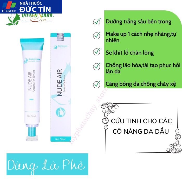 Kem Nền Che Khuyết Điểm Nude Air QUYÊN LARA Làm Trắng Da,Thu Nhỏ Lỗ Chân Lông,Phù Hợp Cho Da Dầu 50ml 27 kemnen2