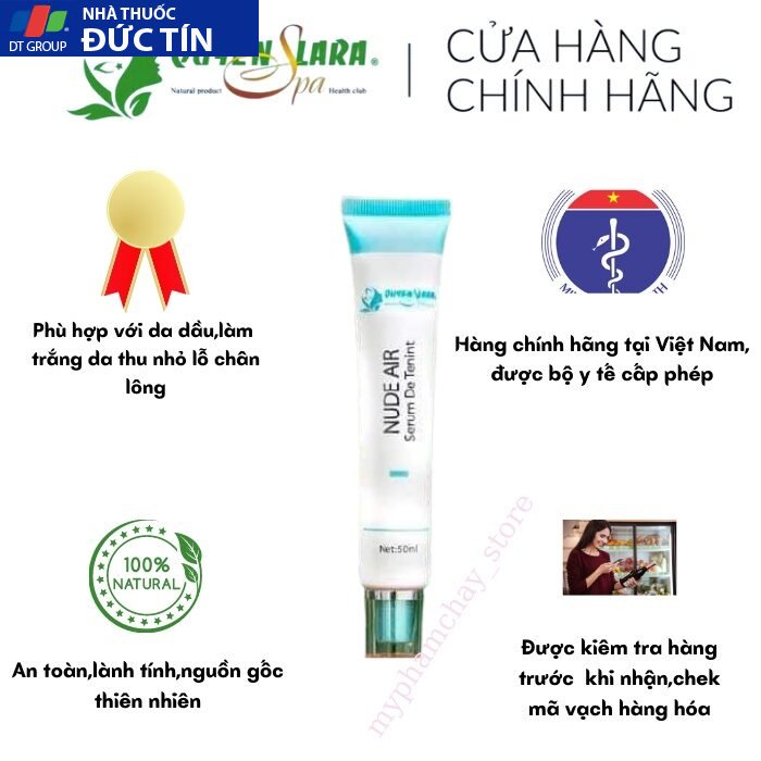 Kem Nền Che Khuyết Điểm Nude Air QUYÊN LARA Làm Trắng Da,Thu Nhỏ Lỗ Chân Lông,Phù Hợp Cho Da Dầu 50ml 26 kemnen3