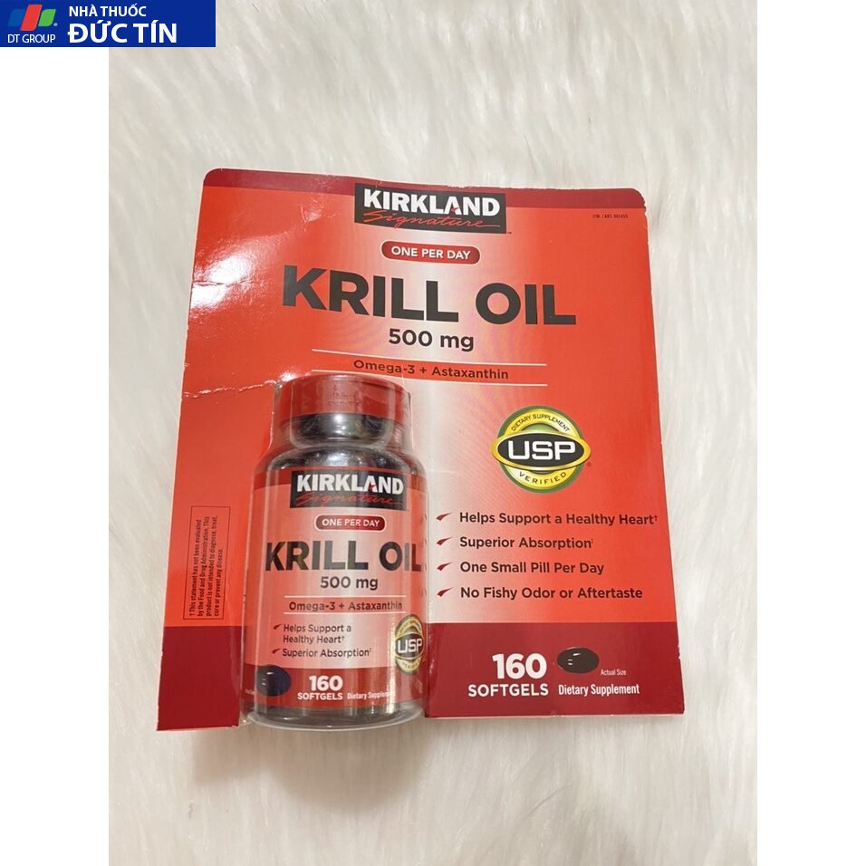 Thực phẩm chức năng Dầu nhuyễn thể Kirkland Krill Oil 500mg 160 viên của Mỹ 15 kit2