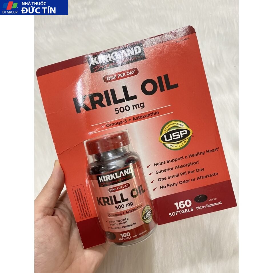 Thực phẩm chức năng Dầu nhuyễn thể Kirkland Krill Oil 500mg 160 viên của Mỹ 14 kit3