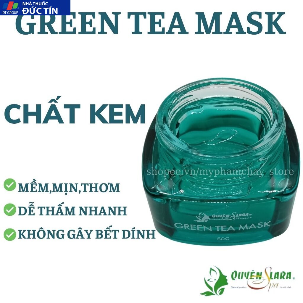 Mặt Nạ Dưỡng Da Green Tea Mask Quyên Lara Giúp Dưỡng Ẩm,Làm Mềm Da,Thu Nhỏ Lỗ Chân Lông Căng Mịn Trắng Hồng Tự Nhiên 25 matna4