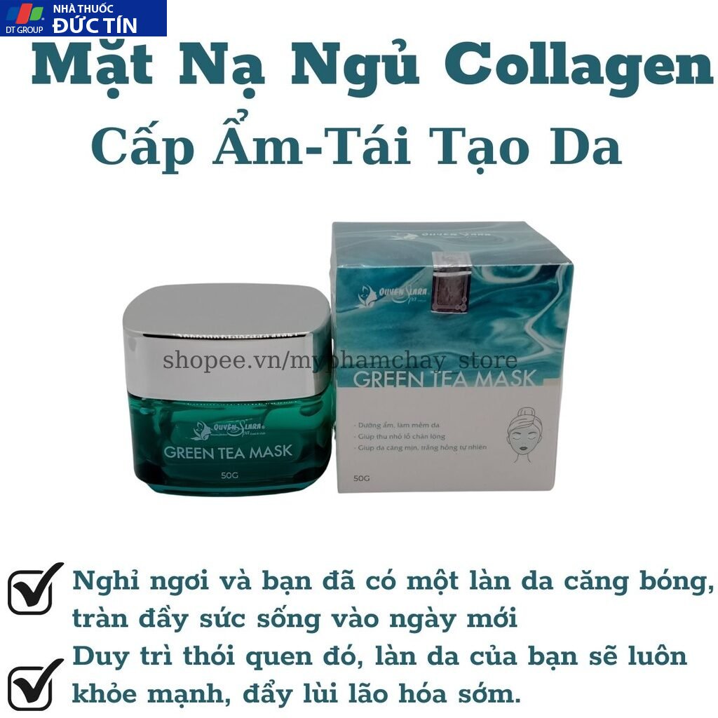 Mặt Nạ Dưỡng Da Green Tea Mask Quyên Lara Giúp Dưỡng Ẩm,Làm Mềm Da,Thu Nhỏ Lỗ Chân Lông Căng Mịn Trắng Hồng Tự Nhiên 23 matna6