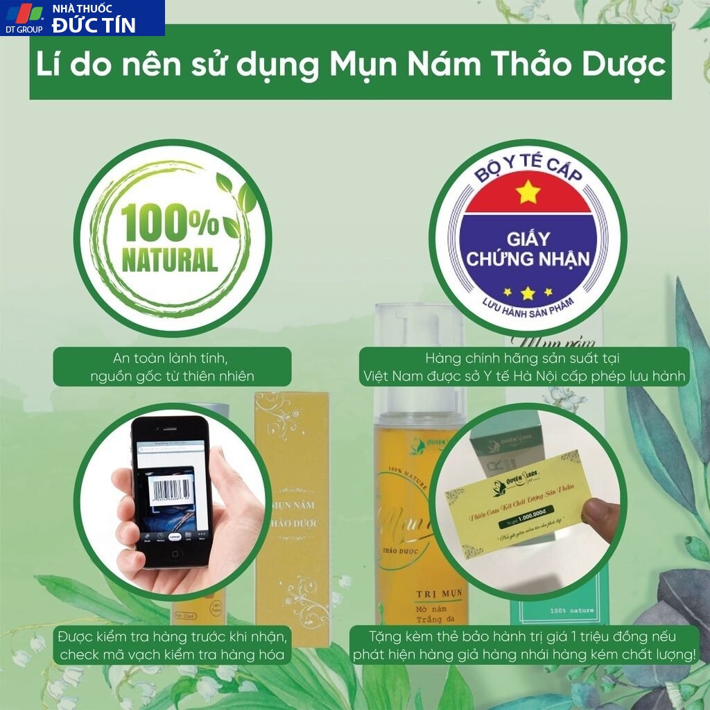 Mụn Nám Thảo Dược Quyên Lara Loại Bỏ Mụn Nám-Tàng Nhan Phục Hồi Sẹo Rỗ Giúp Tái Tạo Lại Làn Da Cho Bạn 150Ml 22 muntham6
