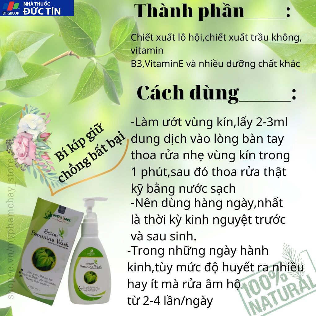 Dung Dịch Vệ Sinh Phụ Nữ QUYÊN LARA Làm Hồng Hết Ngứa Phụ Khoa An Toàn Tuyệt Đối Cả Bà Bầu Sau Sinh 150Ml 19 ngua6
