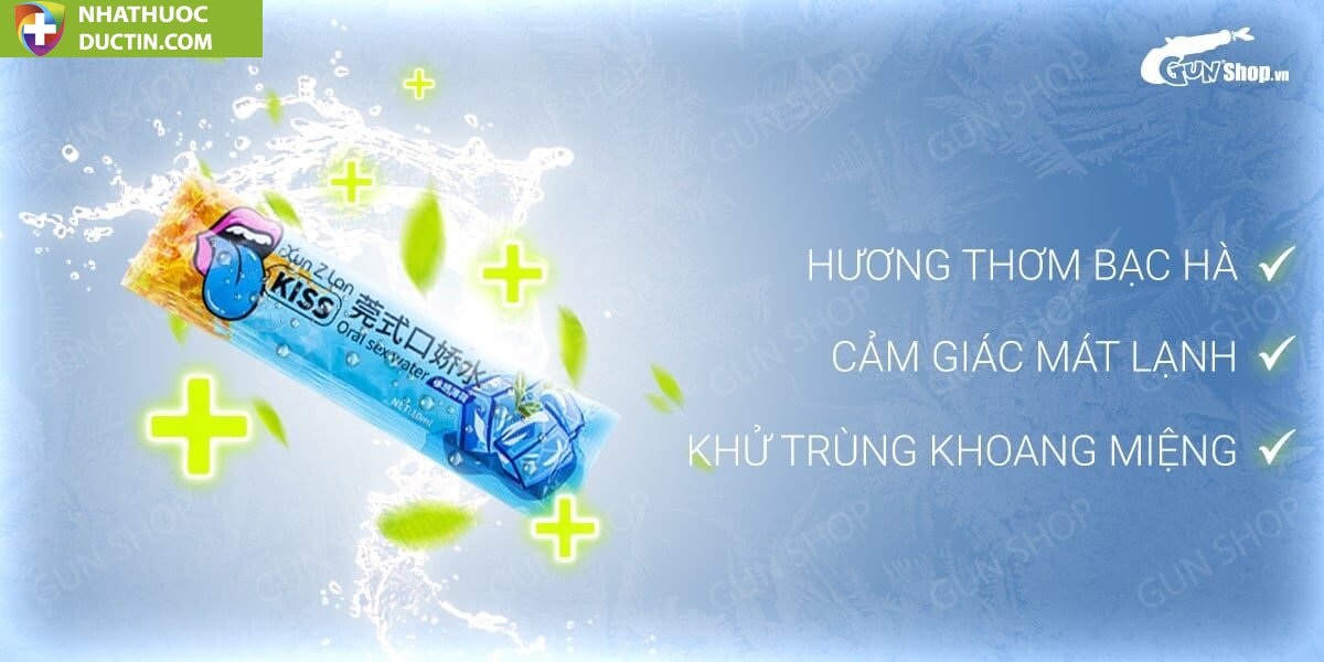 Nước tình yêu BJ mát lạnh hương bạc hà - Xun Z Lan Kiss Cool - Gói 10ml 12 nuoc tinh yeu bj mat lanh huong bac ha xun z lan kiss cool 2 min b12a169f983b4f529c9a6b1ffe0d4b4b