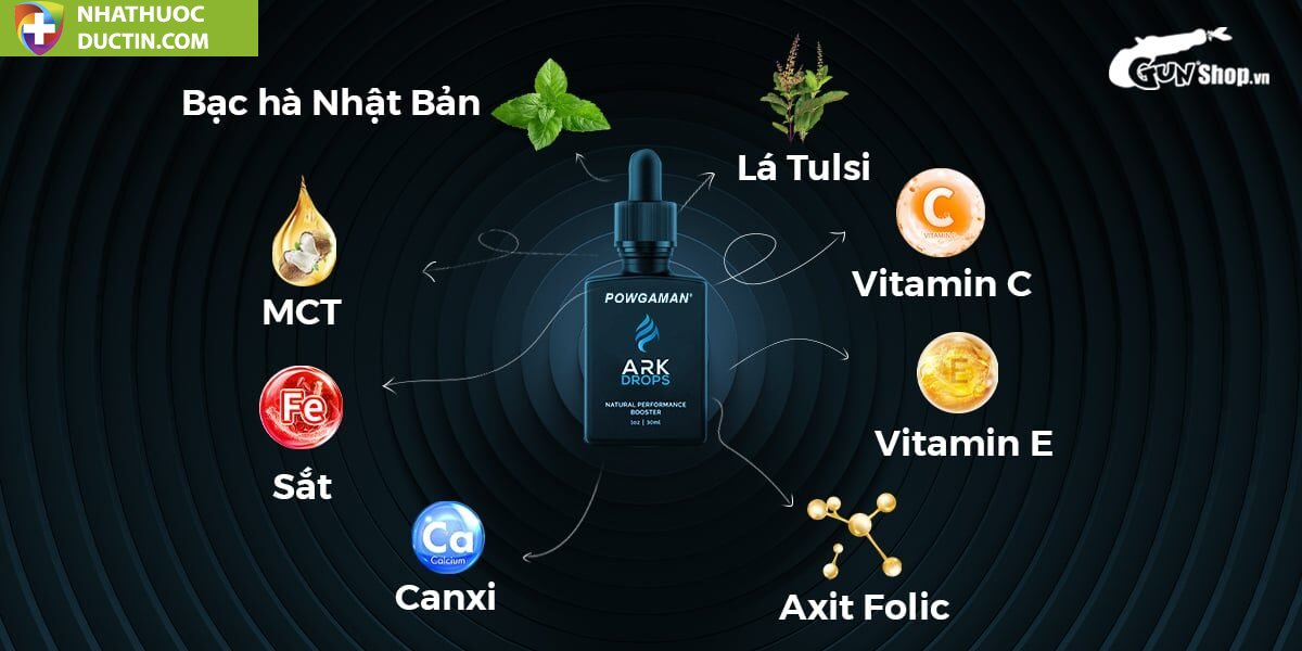 Tinh chất gia tăng cảm xúc Powgaman Ark Drops - Chai 30ml 18 powgaman ark drops 2 110b44bfb420453eb0145fd418472ed9