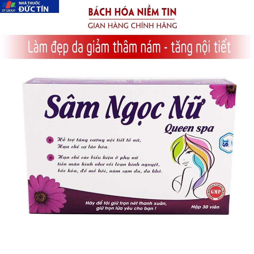 Viên uống tăng nội tiết tố nữ SÂM NGỌC NỮ Queen Spa, giảm nám sạm da, ổn định vòng kinh, tăng sinh lý nữ - Vỉ 30 viên 22 samngoc1 1