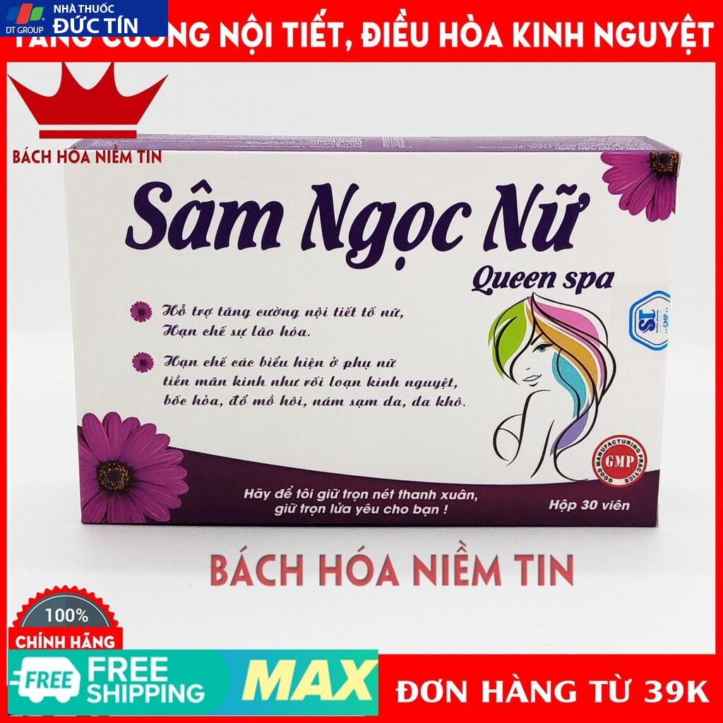 Viên uống tăng nội tiết tố nữ SÂM NGỌC NỮ Queen Spa, giảm nám sạm da, ổn định vòng kinh, tăng sinh lý nữ - Vỉ 30 viên 18 samngoc5