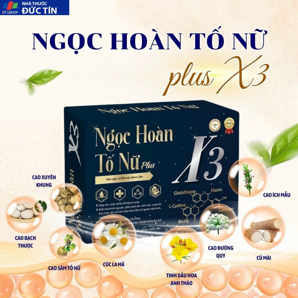 Sâm TốNữ NGỌC HOÀN Plus X3 Tái hồi xuân Phiên bản Cao Cấp hổ trợ nội tiết tố nữ 1 hộp 2 lọ Davina 21 samto2 1
