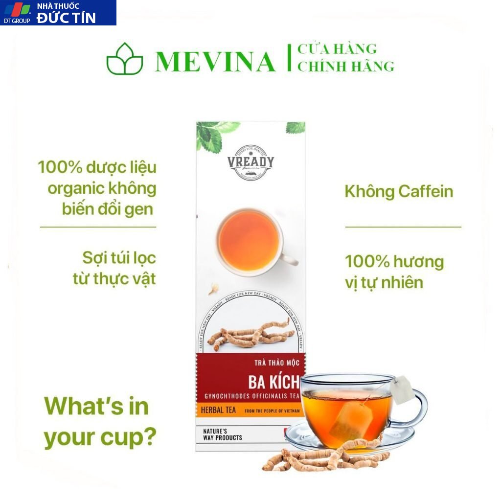 Trà Ba Kích Tăng Thời Gian Quan Hệ Cho Nam, Hỗ Trợ Sinh Lý Nam, Hộp 20 Gói Lọc -Mevina Store 20 trabakic1