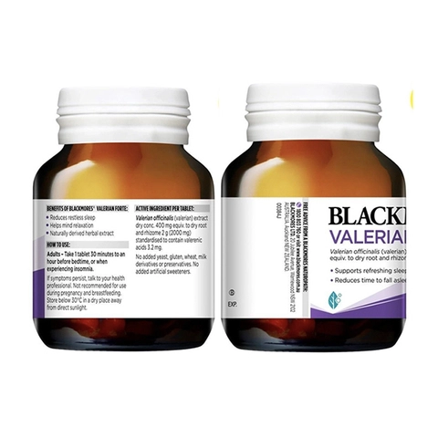 Viên uống hỗ trợ giấc ngủ Blackmores Valerian Forte 2000mg, hộp 30 viên 12 vien uong ho tro giac ngu blackmores valerian forte 2000mg hop 30 vien 1 1