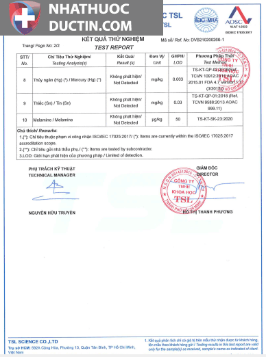 Sữa non thảo dược Mamigo Diabetes Platinum 800gr 29 Phieu kiem nghiem 2