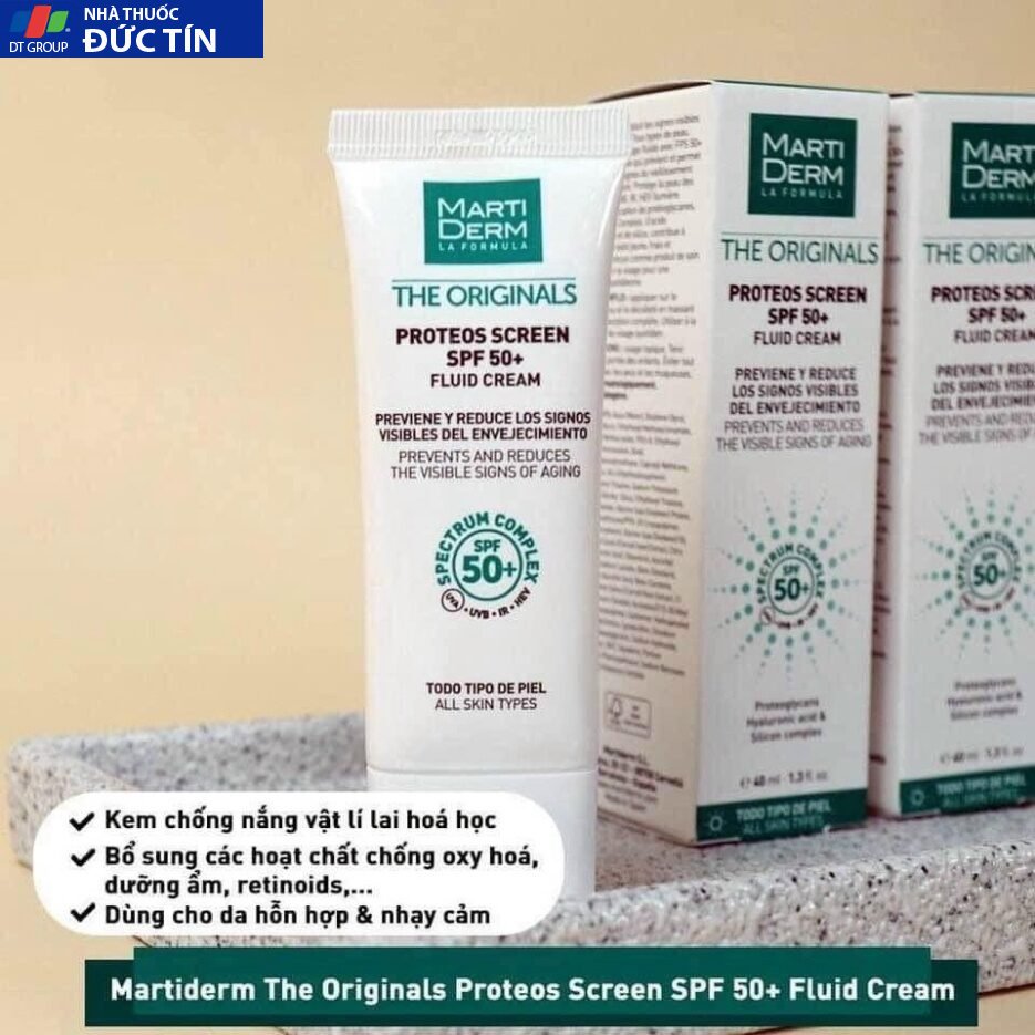 Kem Chống Nắng Ma.rtiDerm, dành cho da dầu da mụn, nám và tăng sắc tố MartiDerm The Proteos Screen SPF50+ 27 achau2