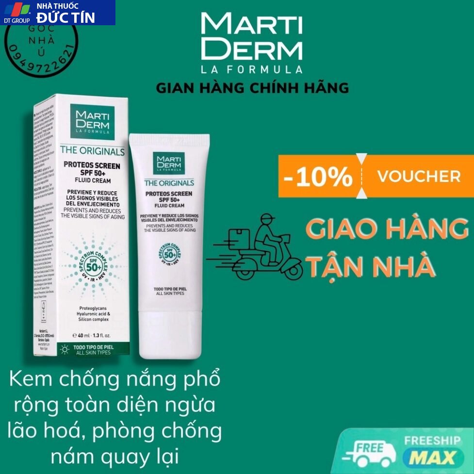 Kem Chống Nắng Ma.rtiDerm, dành cho da dầu da mụn, nám và tăng sắc tố MartiDerm The Proteos Screen SPF50+ 25 achau5