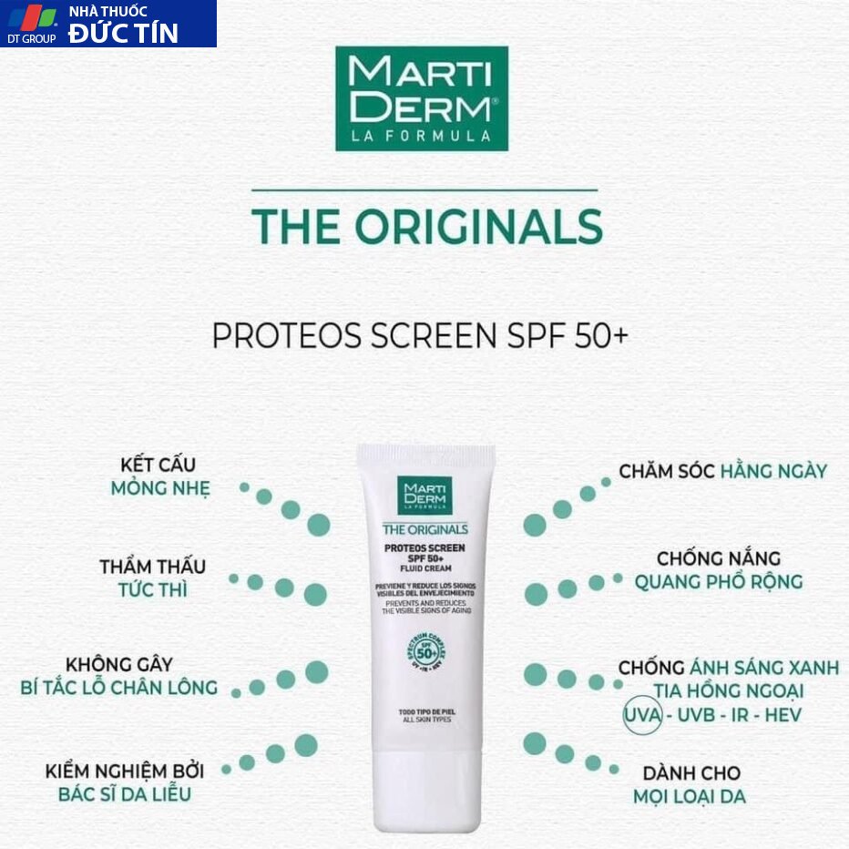 Kem Chống Nắng Ma.rtiDerm, dành cho da dầu da mụn, nám và tăng sắc tố MartiDerm The Proteos Screen SPF50+ 23 achau8