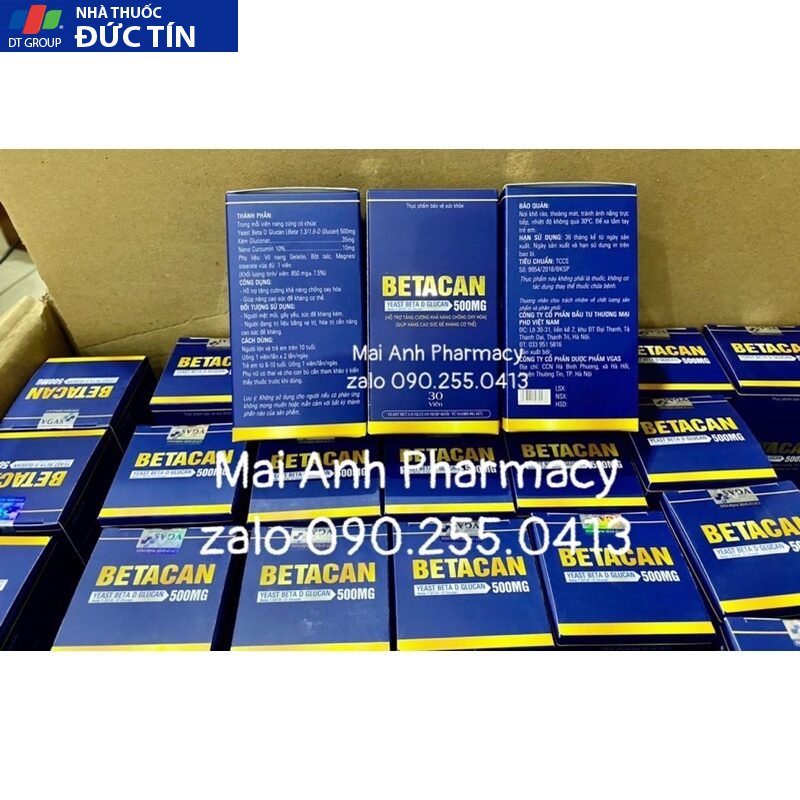 Betacan 500mg hỗ trợ đào thải HPV, Tăng cường miễn dịch siêu mạnh (CÓ CHE TÊN SẢN PHẨM) 10 betaca2
