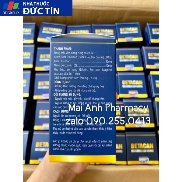 Betacan 500mg hỗ trợ đào thải HPV, Tăng cường miễn dịch siêu mạnh (CÓ CHE TÊN SẢN PHẨM) 8 betacan3