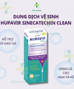 [CHE TÊN] Dung dịch vệ sinh Hupavir Sinecatechin Clean 120ml hỗ trợ Sùi mào gà, gai, herpes rửa hàng ngày cho cả nam nữ