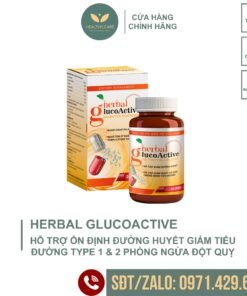 [ CHÍNH HÃNG ] Herbal Glucoactive Viên Uống Hỗ Trợ Ổn Định Đường Huyết Giảm Tiểu Đường Tuýp 1 & 2 Phòng Ngừa Đột Quỵ