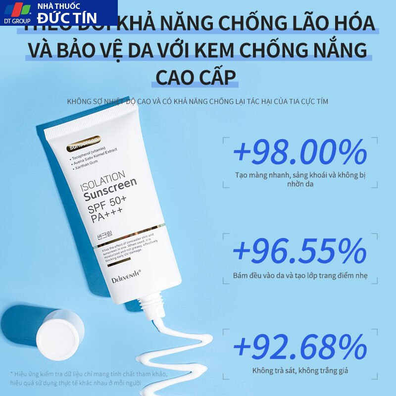 Kem chống nắng vật lý SPF 50+ PA+++tươi mát và thoáng khí làm trắng da 50g 27 chongn4