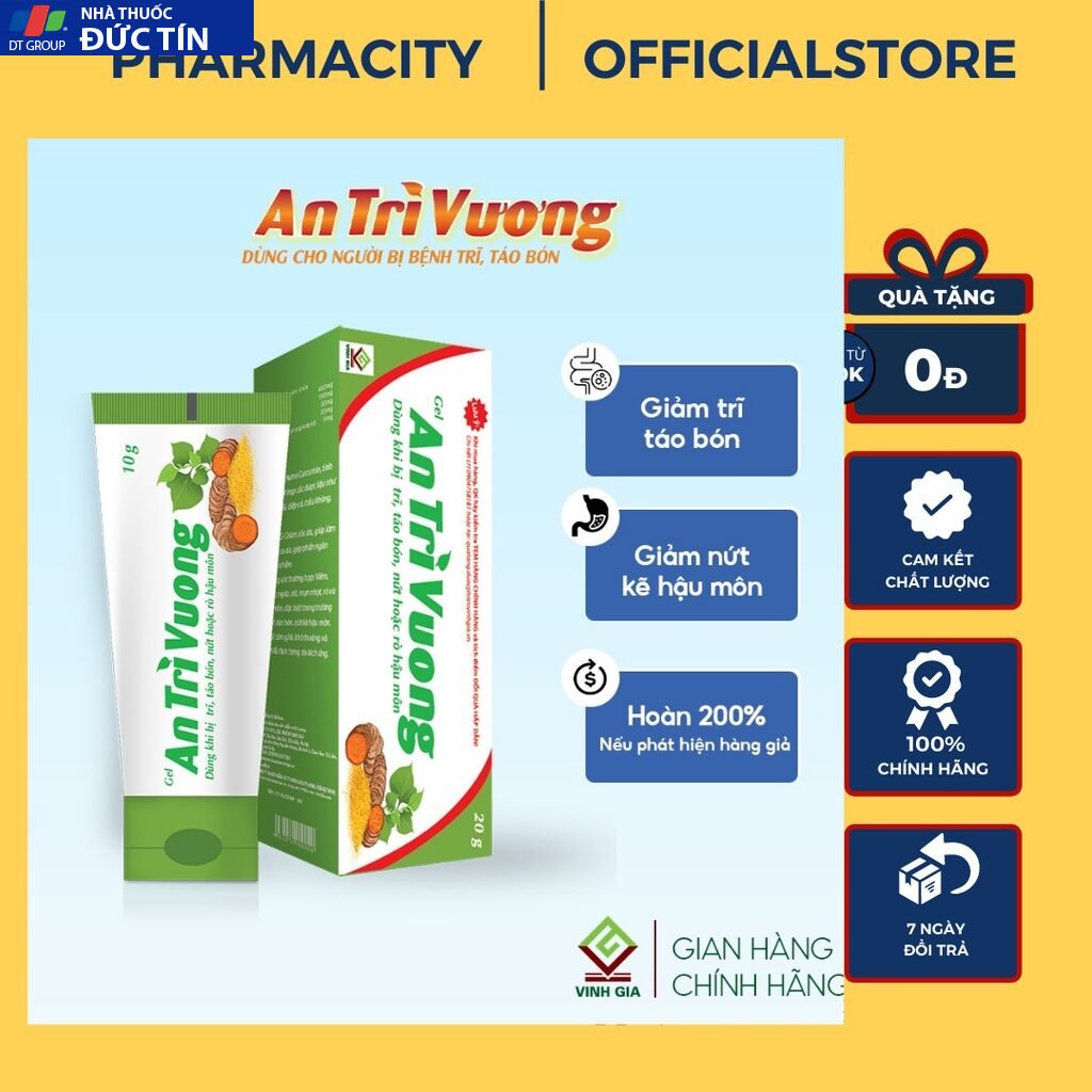 Gel An Trĩ Vương Vinh Gia Giúp Chăm Sóc Làm Mát, Dịu Da Dùng Khi Bị Trĩ, Táo Bón, Nứt Kẽ Hậu Môn Tuýp 20g 13 geltri1 1