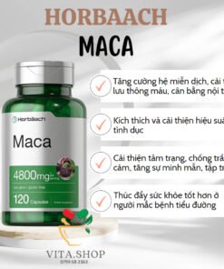 Horbaach Maca 4800mg - Viên uống tăng cường sinh lý nam và nữ 120 viên
