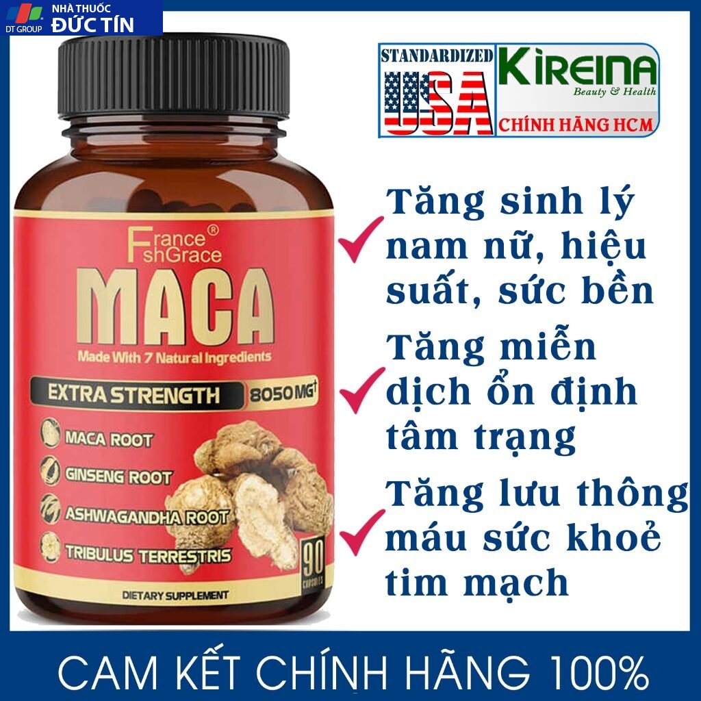 Viên uống chiết xuất sâm Maca với 5 thảo dược tăng năng lượng sinh lý nam nữ 8050 mg 90 viên 13 mac1 1