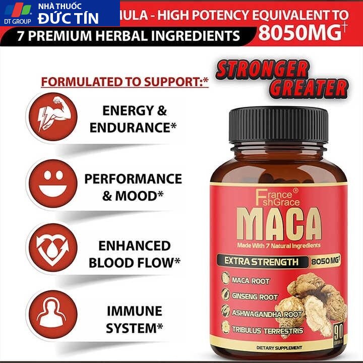 Viên uống chiết xuất sâm Maca với 5 thảo dược tăng năng lượng sinh lý nam nữ 8050 mg 90 viên 11 mac3