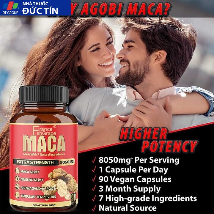 Viên uống chiết xuất sâm Maca với 5 thảo dược tăng năng lượng sinh lý nam nữ 8050 mg 90 viên 10 mac4