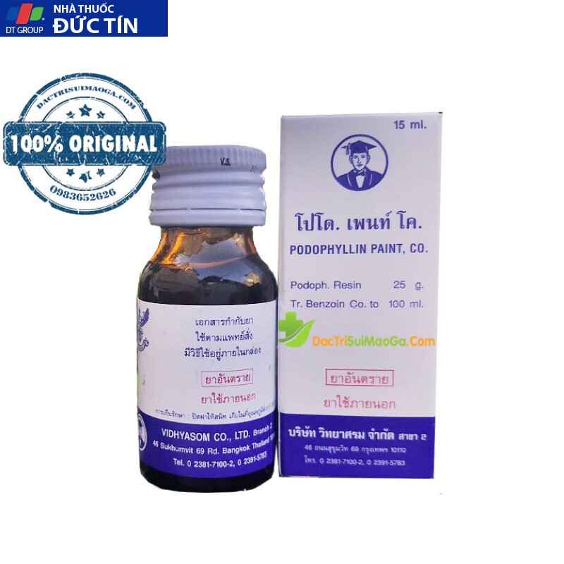 PODOPHYLLLIN ĐÁNH BAY SÙI MÀO GÀ MỤN CƠM MỤN CÓC KHÔNG TÁI PHÁT ( che tên sp ) 16 podi4