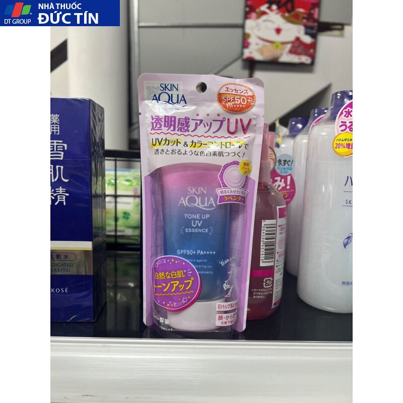 Kem chống nắng nâng tông Rohto Skin Aqua Tone Up UV SPF 50+/PA++++ (màu tím nội địa 80g) 16 skin4