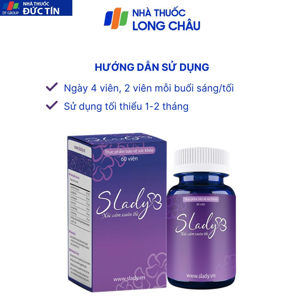 Viên Uống Nội Tiết Tố Nữ Slady Mua 4 Tặng 1 Cải Thiện Nội Tiết Sinh Lý Giảm Khô Hạn Bốc Hỏa Mất Ngủ Nám Tàn Nhang Mabio 22 slady4
