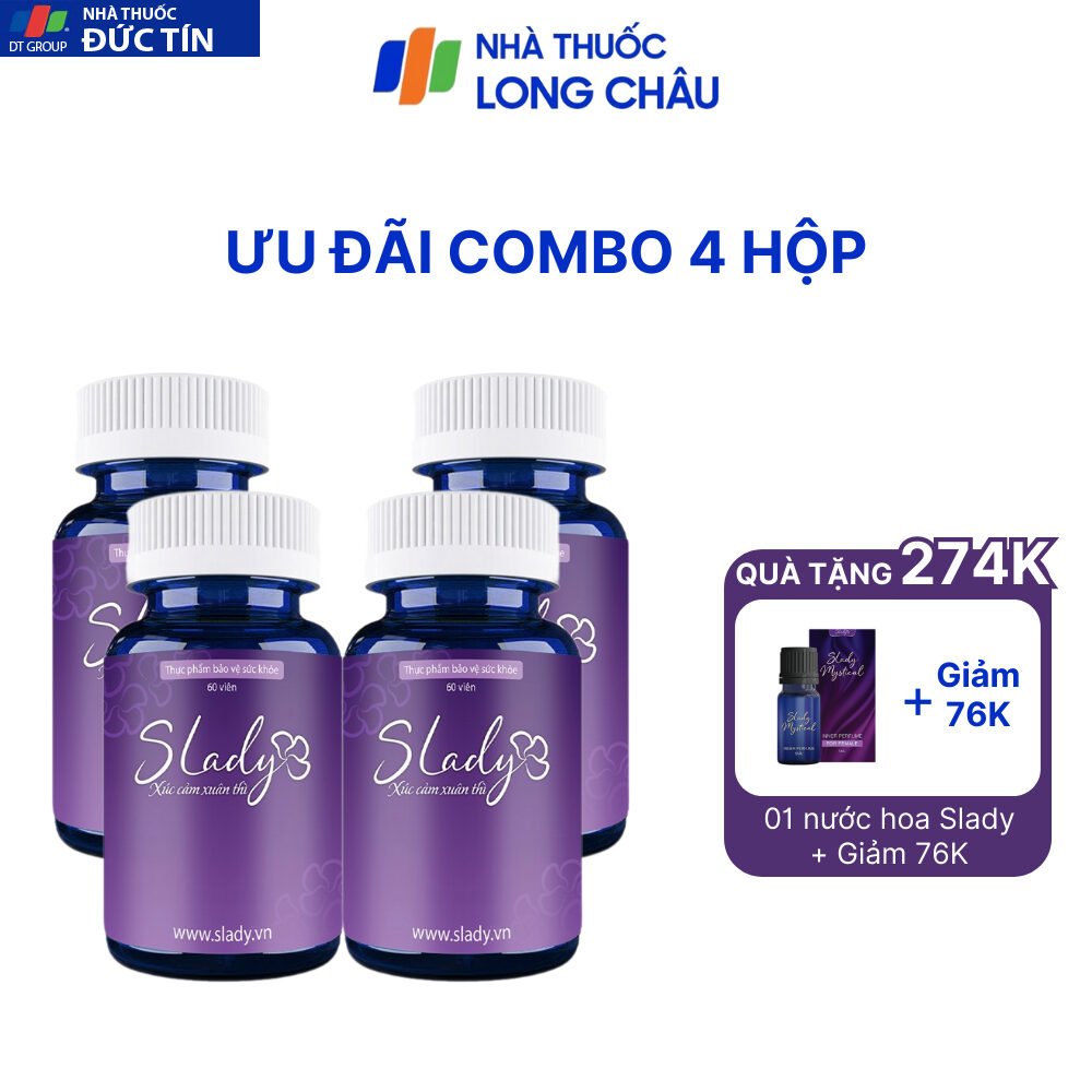 Viên Uống Nội Tiết Tố Nữ Slady Mua 4 Tặng 1 Cải Thiện Nội Tiết Sinh Lý Giảm Khô Hạn Bốc Hỏa Mất Ngủ Nám Tàn Nhang Mabio 18 slady8