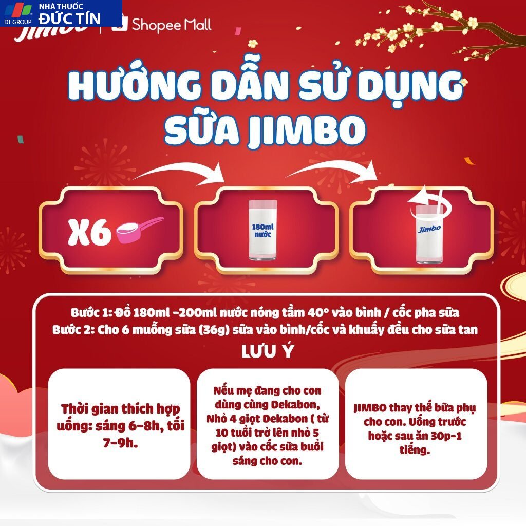 Sữa Tăng Cân Cho Bé JIMBO, Sữa Non Cải Thiện Tiêu Hóa, Tăng Cường Đề Kháng, Phát Triển Não Bộ Cho Bé Từ 3 Đến 18 Tuổi 20 tangcan10