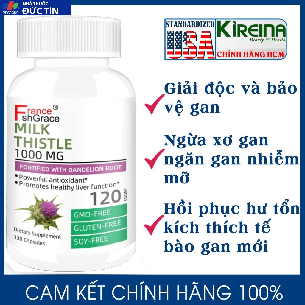 Viên uống thanh lọc tái tạo gan Milk Thistle Dandelion 1050 mg 120 viên 15 thaidoc1 3