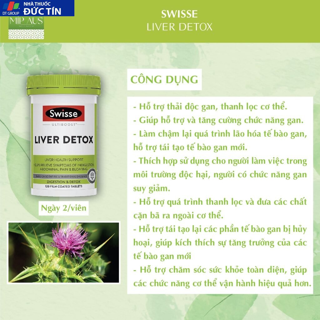 Viên Uống Thải Độc Gan - Swisse Liver Detox - 60/120/200 viên 26 thaidoc2