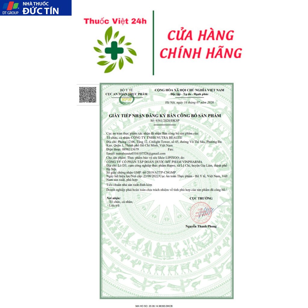 Lipixgo - Hỗ Trợ Giảm Mỡ Máu - Hộp 30 viên - ThuocViet24h 10 Lipixgo - Hỗ Trợ Giảm Mỡ Máu - Hộp 30 viên - ThuocViet24h - Ảnh 10