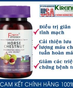 Viên uống Hạt dẻ ngựa bảo vệ mạch máu Hỗ trợ điều trị giãn tĩnh mạch và trĩ Horse Chestnut 500 mg 120 viên