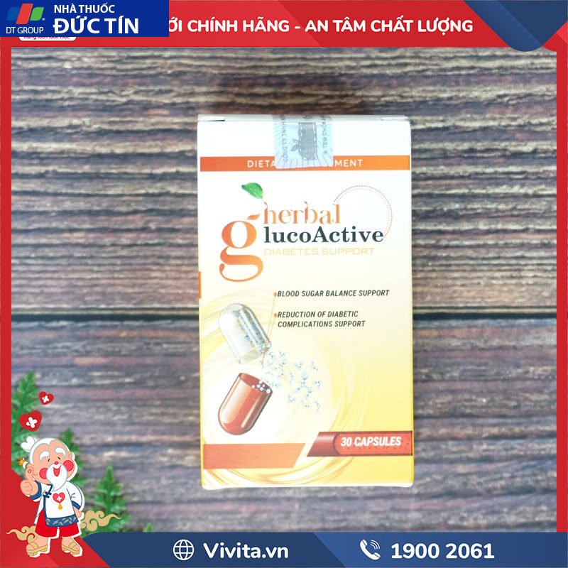 Herbal Glucoactive Hỗ Trợ Điều Trị Tiểu Đường | Hộp 30 Viên 16 vita6