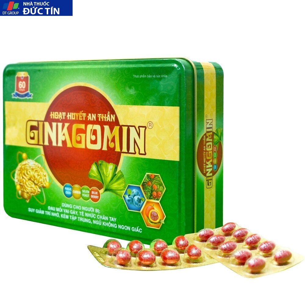 Hoạt Huyết An Thần Ginkgomin viên uống bổ lão bổ máu cải thiện tuần hoàn máu giúp an thần ngủ ngon 10 anthan4