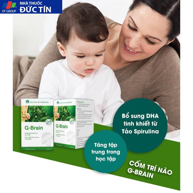 Cốm Trí Não G-Brain Hỗ Trợ Bổ Sung DHA, Các Vitamin Hỗ Trợ Phát Triển Não Bộ Hộp 30 Gói 14 comtri6