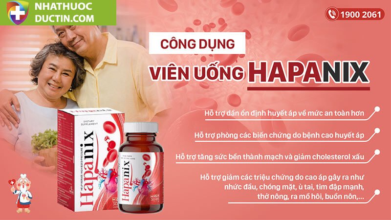 Viên Uống Hapanix Hỗ Trợ Cho Người Tăng Huyết Áp (Hộp 30 Viên) 29 cong dung vien uong