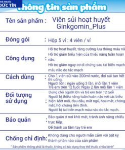 Viên sủi hoạt huyết Ginkgomin Plus - Bí Quyết Hoạt Huyết An Thần, Tăng Cường Trí Não và Sức Khỏe Toàn Diện 14 ginkgo4