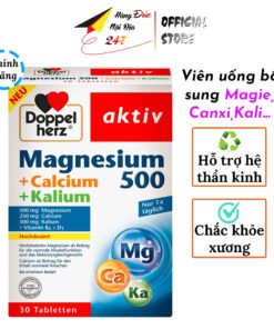 Viên uống Magie + Canxi + Kali tăng cường sức khỏe hệ thần kinh, giúp chắc khỏe xương, ổn định huyết áp <Hàng Đức 30v>