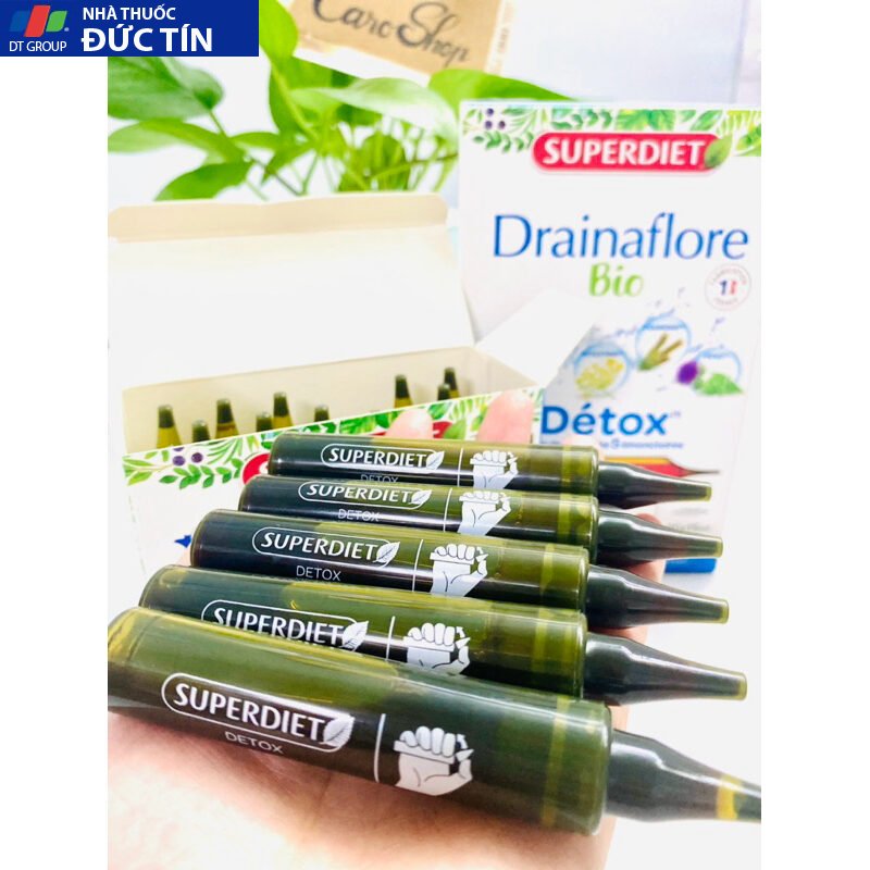Thải độc chuyên sâu 5 trong 1 Detox Drainaflore BIO Superdiet 20 ống 28 thaicod6