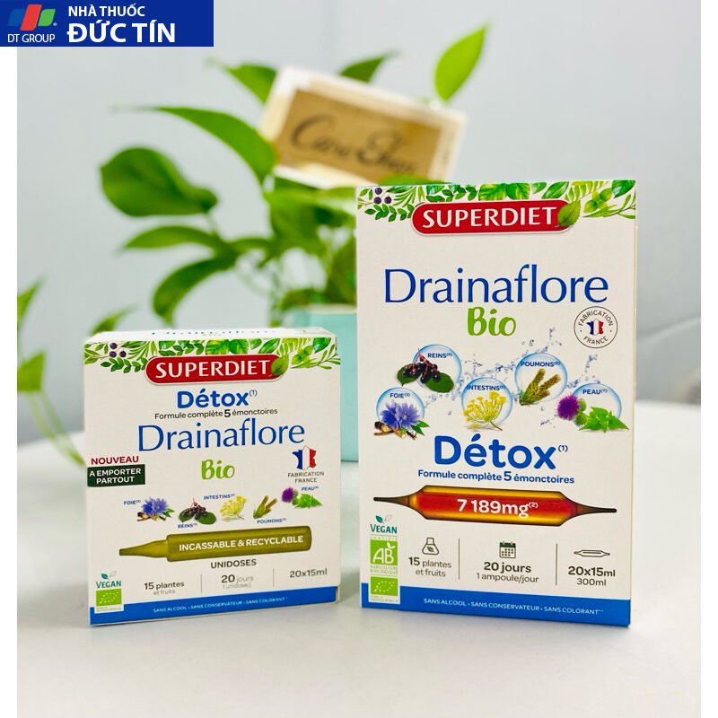 Thải độc chuyên sâu 5 trong 1 Detox Drainaflore BIO Superdiet 20 ống 27 thaidoc1 1